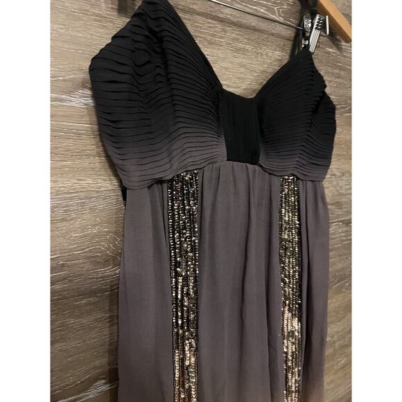 Vintage Y2K Sue Wong Mini Dress Bow Brown Ombre Sequin Bubble Hem 100% Silk Sz 4 - Picture 5 of 11